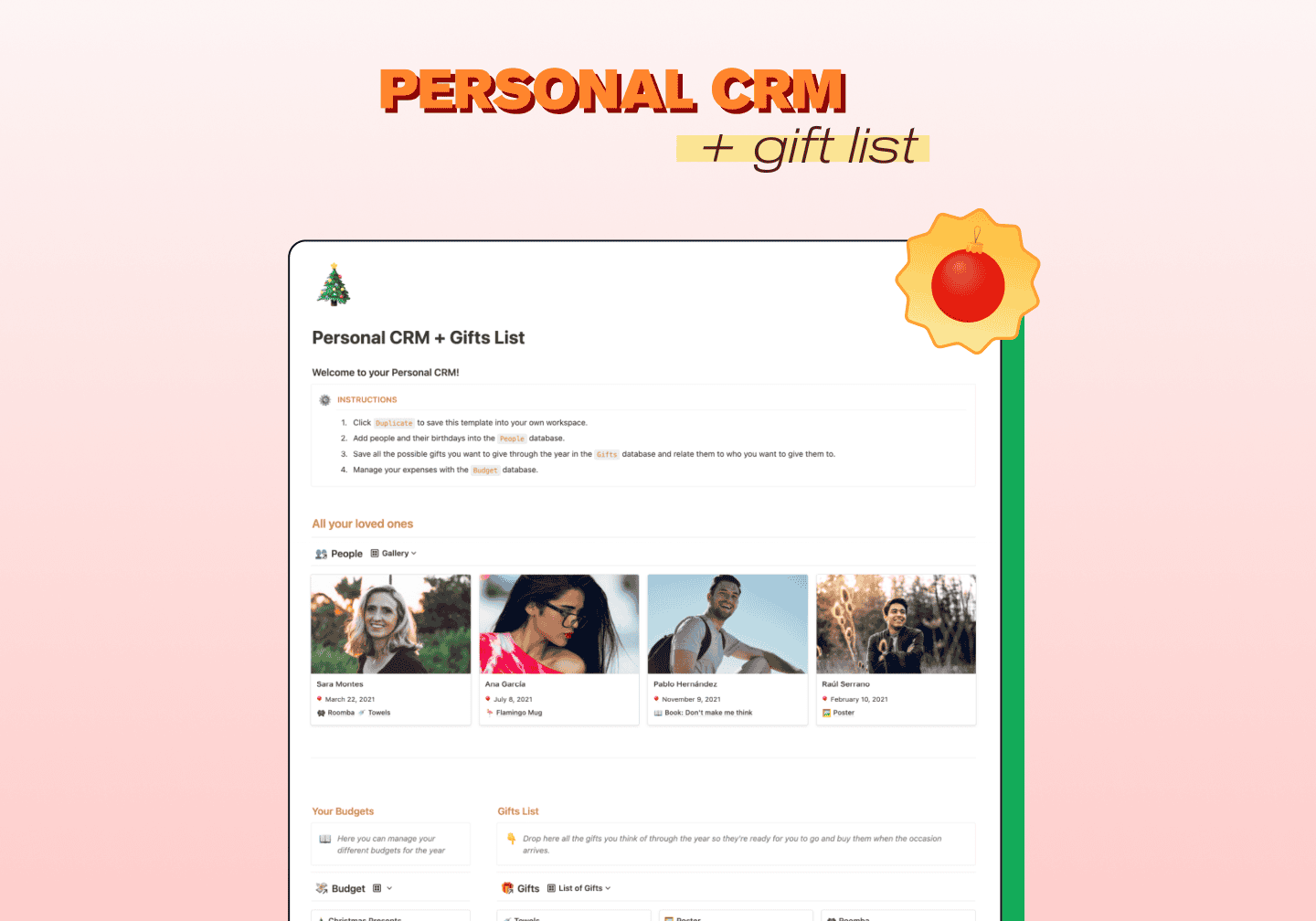 Vista previa de Personal CRM