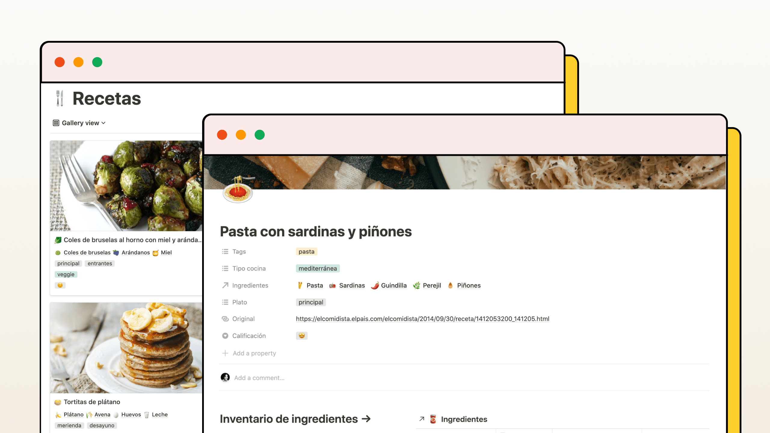 Base de datos de recetas