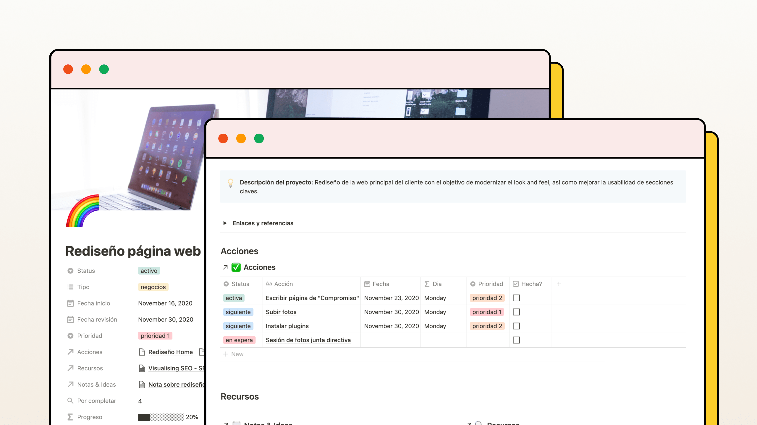 Gestión de tareas y proyectos