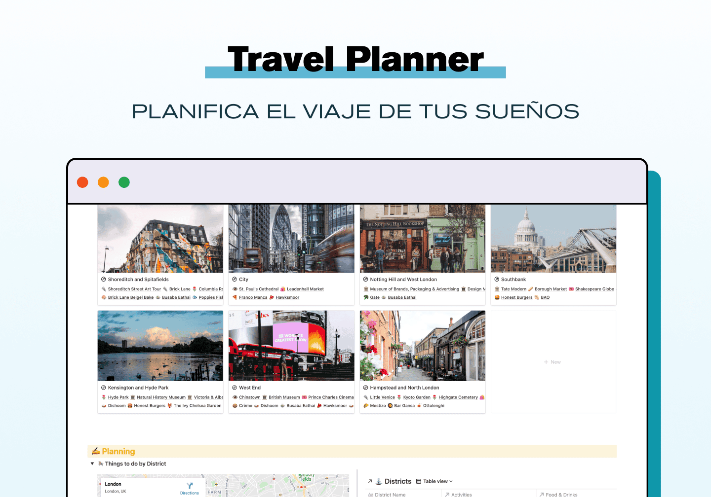 Vista previa de Travel Planner