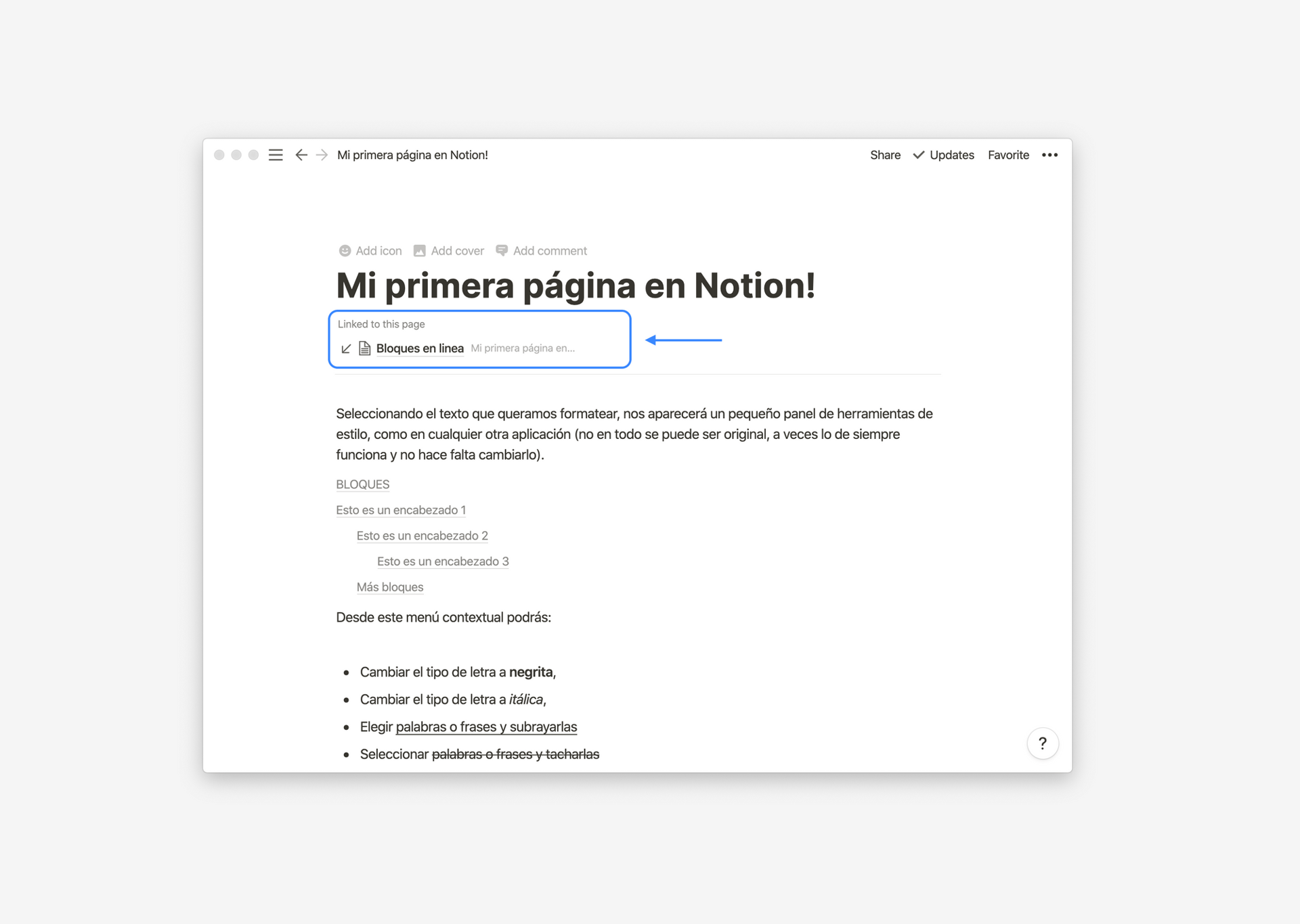 Backlinks en Notion