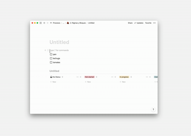 Convertir checklist en tablero kanban en Notion