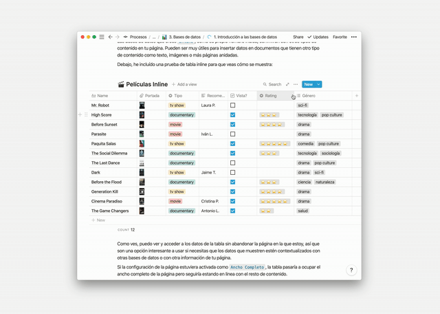 Añadir un grupo de filtros en Notion