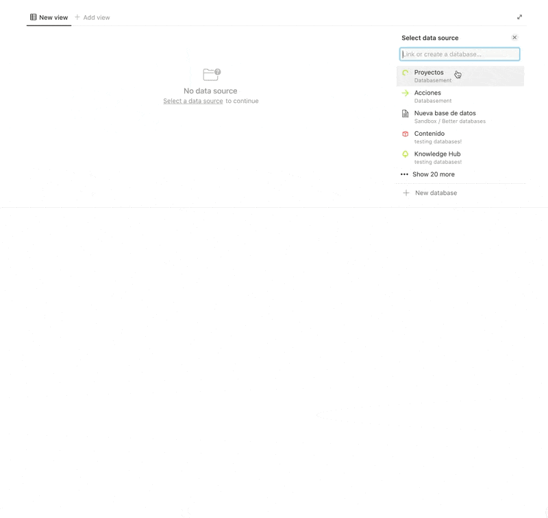 Partir de vistas creadas previamente en Notion