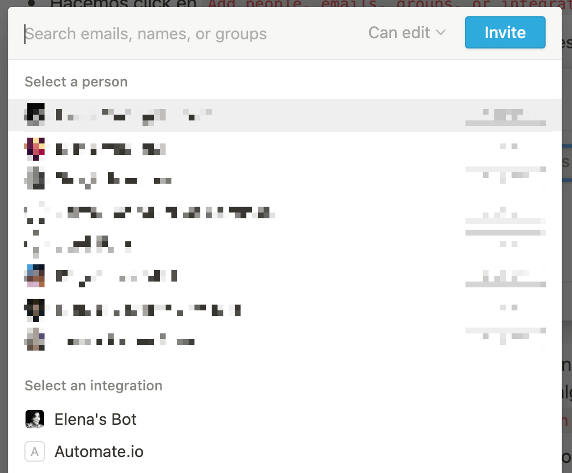 Invitar al bot a páginas de Notion - paso 2